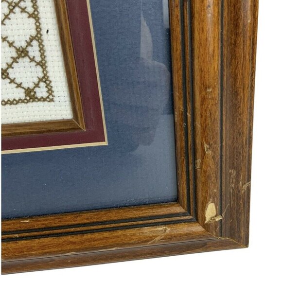 Framed Cross Stitch Art The Best Things In Life 20x16 Wood Frame - Picture 4 of 5